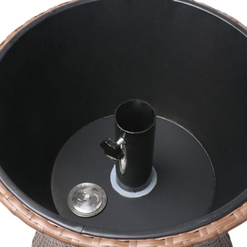 Cooler Ice Bucket Table Bar Outdoor Setting Furniture Patio Pool Storage Box – Black and Brown