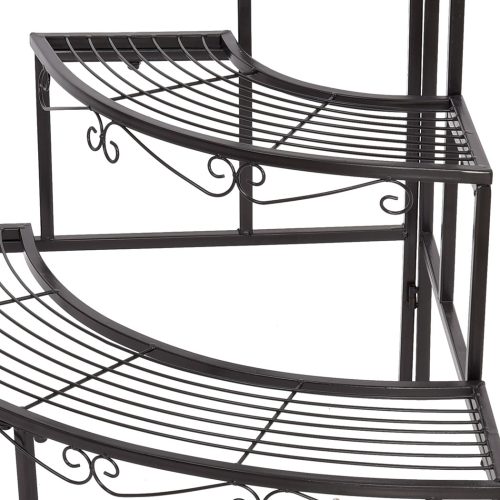 Outdoor Indoor Pot Plant Stand Garden Metal 3 Tier Planter Corner Shelf