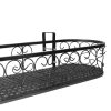 Plant Holder Plant Stand Hanging Flower Pot Basket Garden Wall Rack Shelf Oval – Black