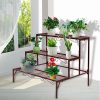 Plant Stand 3 Tier Rectangle Metal Flower Pot Planter Corner Shelf