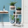 6 Tier Plant Stand Swivel Outdoor Indoor Metal Stands Flower Shelf Rack Garden – White