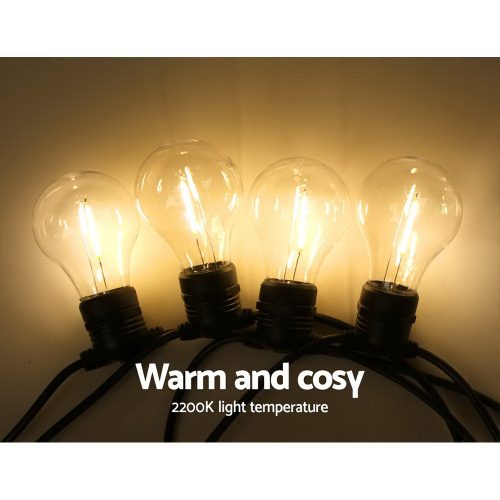 Jingle Jollys LED Festoon String Lights Bulbs Kits Wedding Party Christmas – 41 m