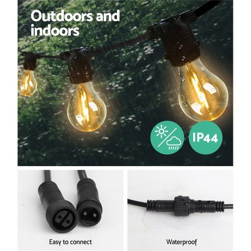 Jingle Jollys LED Festoon String Lights Bulbs Kits Wedding Party Christmas – 50 M