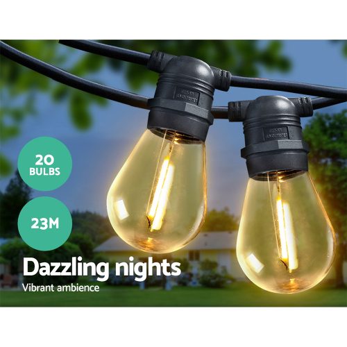 Jingle Jollys LED Festoon String Lights Bulbs Kits Wedding Party Christmas S14 – 23 m