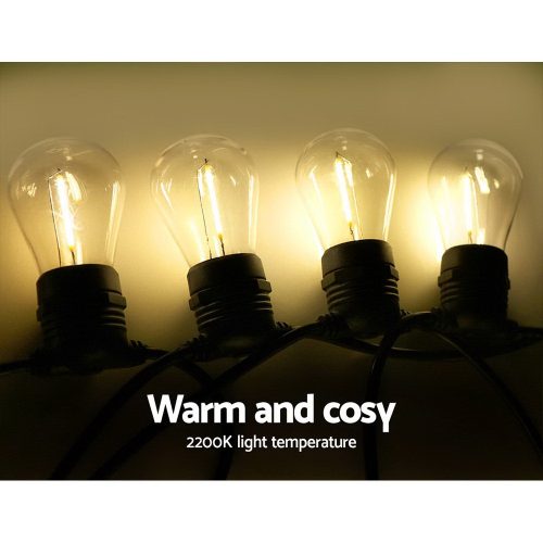 Jingle Jollys LED Festoon String Lights Bulbs Kits Wedding Party Christmas S14 – 23 m