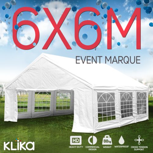 Wallaroo 6x6m Outdoor Event Marquee Gazebo Party Wedding Tent – White