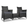 3 Piece Wicker Outdoor Furniture Set – Black