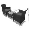 3 Piece Wicker Outdoor Furniture Set – Black