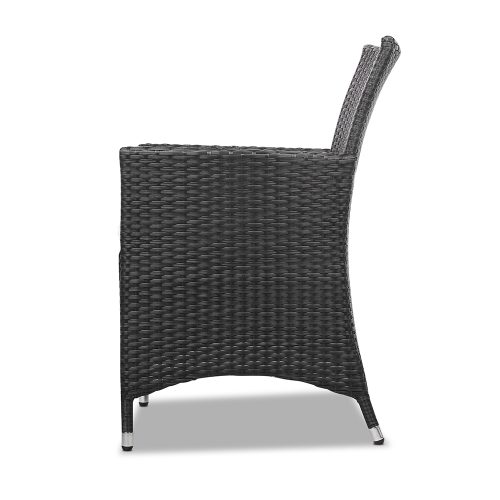 3 Piece Wicker Outdoor Furniture Set – Black