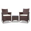 3 Piece Wicker Outdoor Furniture Set – Brown