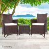 3 Piece Wicker Outdoor Furniture Set – Brown
