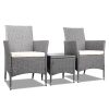 3 Piece Wicker Outdoor Furniture Set – Grey