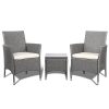 3 Piece Wicker Outdoor Furniture Set – Grey