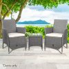 3 Piece Wicker Outdoor Furniture Set – Grey