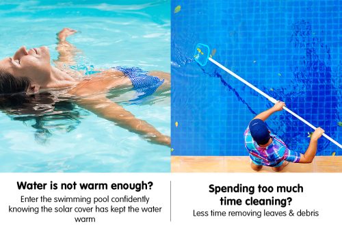 400 micron Solar Swimming Pool Cover Silver/Blue – 10.5 x 4.2 M