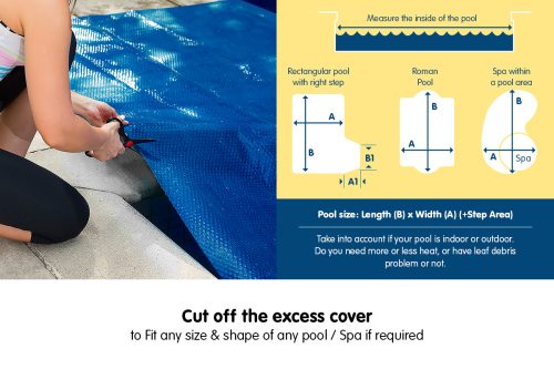 400 micron Solar Swimming Pool Cover Silver/Blue – 10.5 x 4.2 M