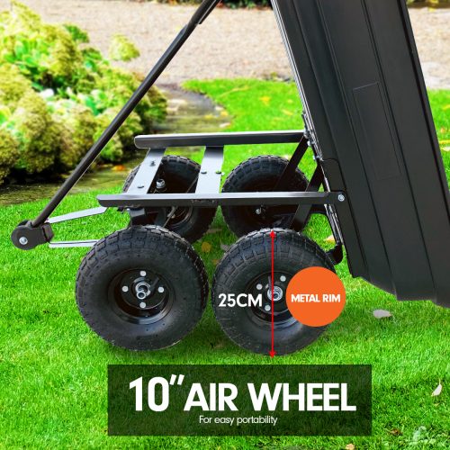 Garden Dump Cart Dumper Wagon Carrier Wheel Barrow – 75 L