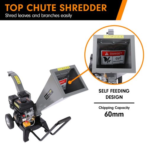 7HP Wood Chipper Shredder Mulcher Grinder Petrol – Silver