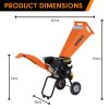 7HP Wood Chipper Shredder Mulcher Grinder Petrol – Orange