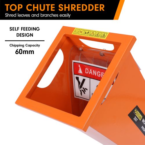 7HP Wood Chipper Shredder Mulcher Grinder Petrol – Orange