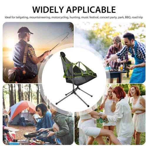 Camping Chair Foldable Swing Luxury Recliner Relaxation Swinging Comfort Lean Back Outdoor Folding Chair Outdoor Freestyle Portable Folding Rocking Ch