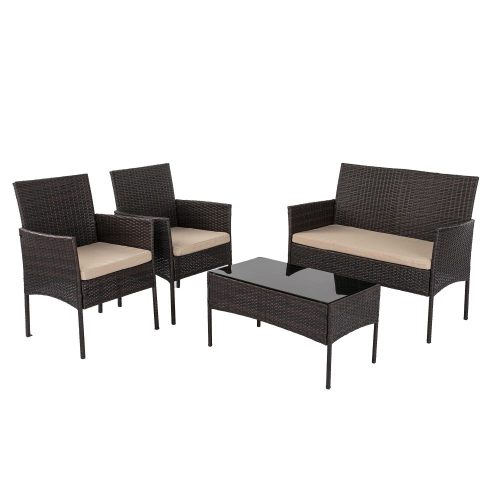 Breeze 4-Seat Wicker Outdoor Lounge Set