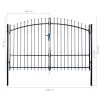 Double Door Fence Gate with Spear Top 300 x 225 cm