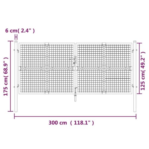 Mesh Garden Gate Anthracite 300×175 cm Galvanised Steel