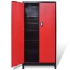 Tool Cabinet with 2 Doors Steel 90x40x180 cm Black and Red