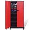 Tool Cabinet with 2 Doors Steel 90x40x180 cm Black and Red