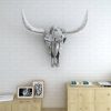 Skull Head Decoration Wall-Mounted Aluminium Silver
