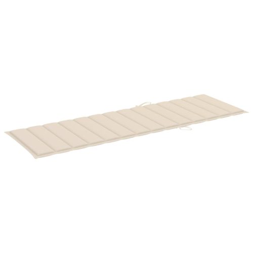 2-Person Sun Lounger with Cushions Bamboo – Cream