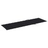 2-Person Sun Lounger with Cushions Bamboo – Black