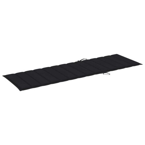 2-Person Sun Lounger with Cushions Bamboo – Black