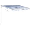 Freestanding Manual Retractable Awning – 300×250 cm, Blue and White