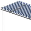 Freestanding Manual Retractable Awning – 300×250 cm, Blue and White