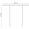 Manual Retractable Awning with Posts – 3×2.5 m, Orange and Brown