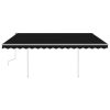 Manual Retractable Awning with Posts – 4.5×3 m, Anthracite