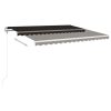 Manual Retractable Awning with Posts – 4.5×3 m, Anthracite