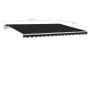 Manual Retractable Awning with Posts – 4.5×3 m, Anthracite