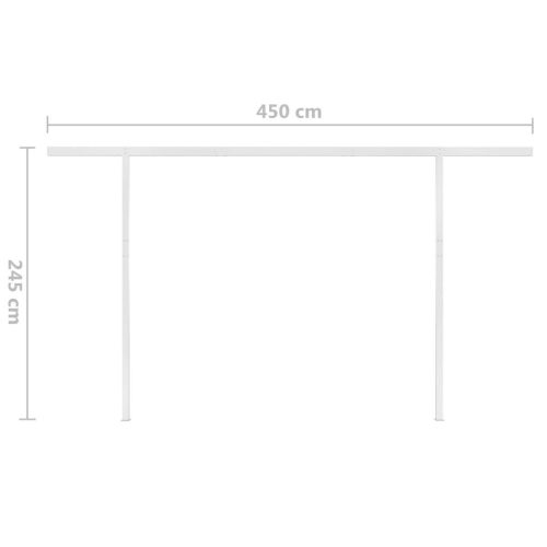 Manual Retractable Awning with Posts – 4.5×3 m, Anthracite