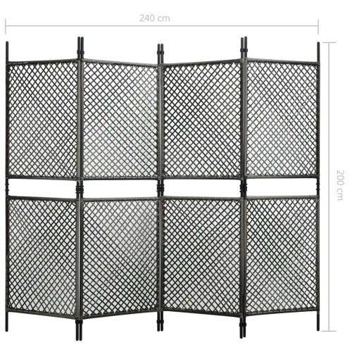 Fence Panel Poly Rattan 2.4×2 m Anthracite