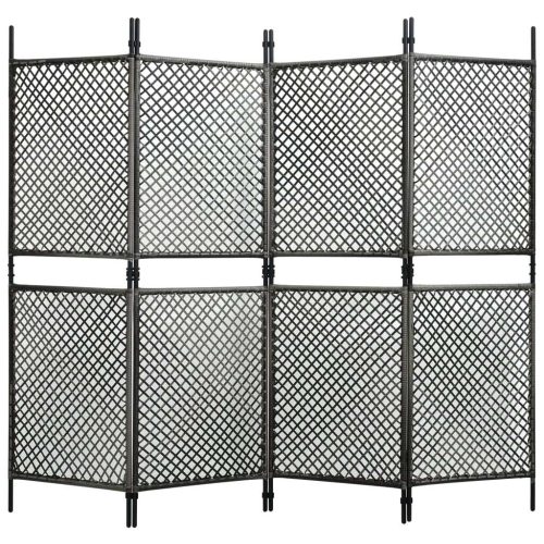 Fence Panel Poly Rattan 2.4×2 m Anthracite