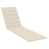 Sun Lounger with Cushion Solid Teak Wood