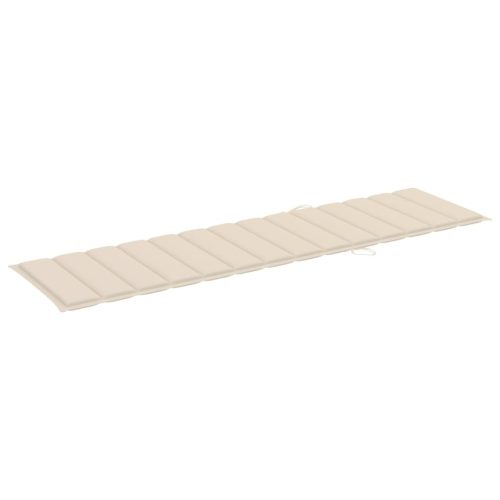 Sun Lounger with Cushion Solid Teak Wood