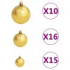 Artificial Christmas Tree with LEDs&Ball Set LEDs Green – 300×155 cm, Green and Gold