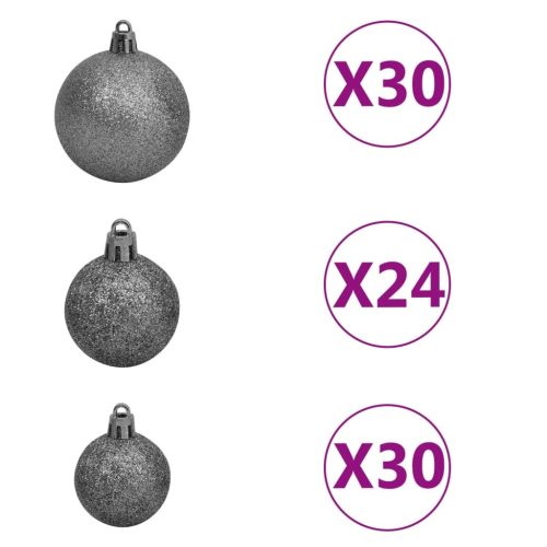 Artificial Christmas Tree with LEDs&Ball Set LEDs Green – 500×230 cm, White and Grey