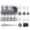 Artificial Christmas Tree with LEDs&Ball Set LEDs Green – 500×230 cm, White and Grey