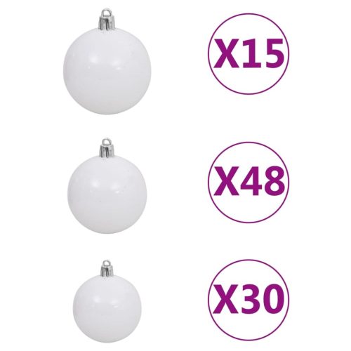 Artificial Christmas Tree with LEDs&Ball Set LEDs Green – 500×230 cm, White and Grey