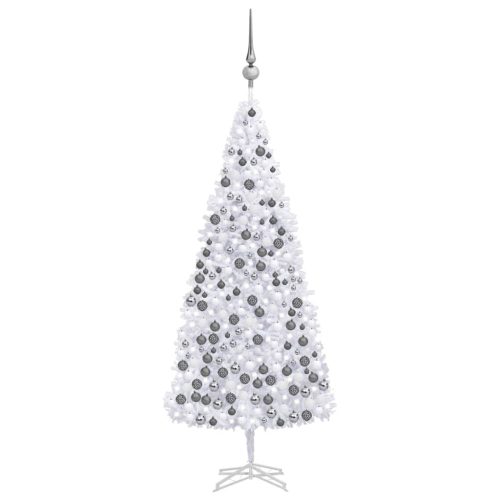 Artificial Christmas Tree with LEDs&Ball Set LEDs Green – 500×230 cm, White and Grey